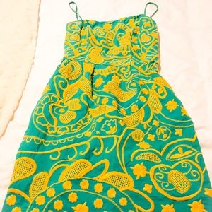 Beth Bowley turquoise yellow dress